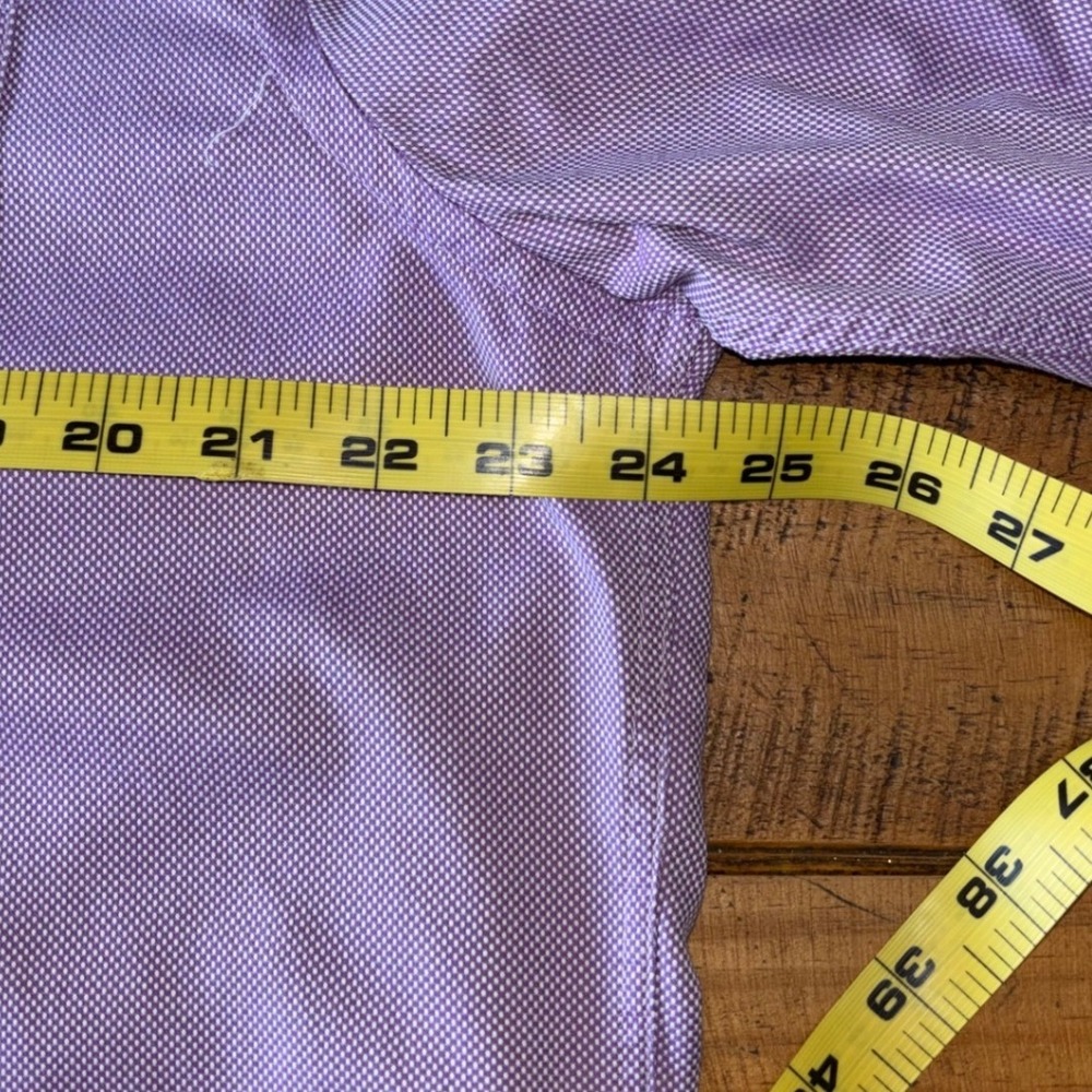 Johnston and Murphy Mens Purple Long Sleeve Button Down Shirt 100% Cotton Size L - Picture 6 of 7